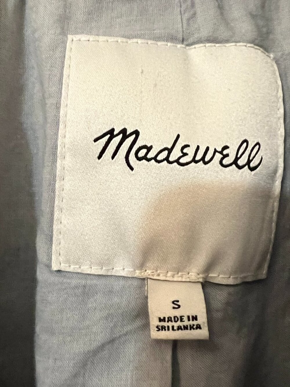 Madewell Gray Windowpane Plaid Linen Blend Blazer Jacket Button Pocket Size S - Picture 4 of 9